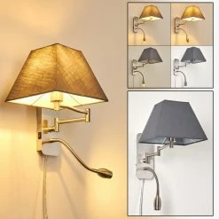 Hofstein Wiby Wandleuchte LED Nickel-Matt, 2-flammig