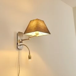 Hofstein Wiby Wandleuchte LED Nickel-Matt, 2-flammig -Wandleuchten Verkaufsgeschäft wiby wandleuchte h3295946 do1 19