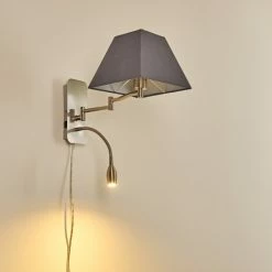 Hofstein Wiby Wandleuchte LED Nickel-Matt, 2-flammig -Wandleuchten Verkaufsgeschäft wiby wandleuchte h3295946 do1 23