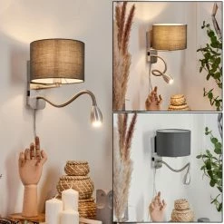 Hofstein Wiby Wandleuchte LED Nickel-Matt, 2-flammig