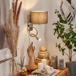 Hofstein Wiby Wandleuchte LED Nickel-Matt, 2-flammig -Wandleuchten Verkaufsgeschäft wiby wandleuchte h3588390 10