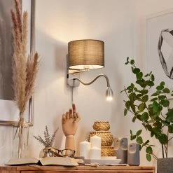 Hofstein Wiby Wandleuchte LED Nickel-Matt, 2-flammig -Wandleuchten Verkaufsgeschäft wiby wandleuchte h3588390 8