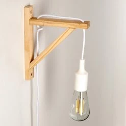 Hofstein Wiedau Wandleuchte Weiß, Holz hell, 1-flammig -Wandleuchten Verkaufsgeschäft wiedau wandleuchte h3339282 do1 11