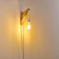 Hofstein Wiedau Wandleuchte Weiß, Holz hell, 1-flammig -Wandleuchten Verkaufsgeschäft wiedau wandleuchte h3339282 do1 6