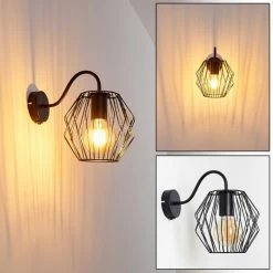 Hofstein Yalmhill Wandleuchte Schwarz, 1-flammig