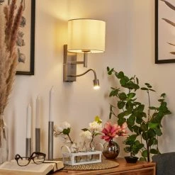 Hofstein Yuruyacu Wandleuchte LED Nickel-Matt, 2-flammig -Wandleuchten Verkaufsgeschäft yuruyacu wandleuchte h3575628 10