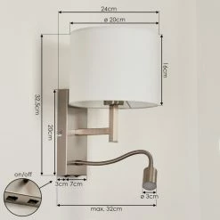Hofstein Yuruyacu Wandleuchte LED Nickel-Matt, 2-flammig -Wandleuchten Verkaufsgeschäft yuruyacu wandleuchte h3575628 3