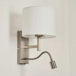 Hofstein Yuruyacu Wandleuchte LED Nickel-Matt, 2-flammig -Wandleuchten Verkaufsgeschäft yuruyacu wandleuchte h3575628 7